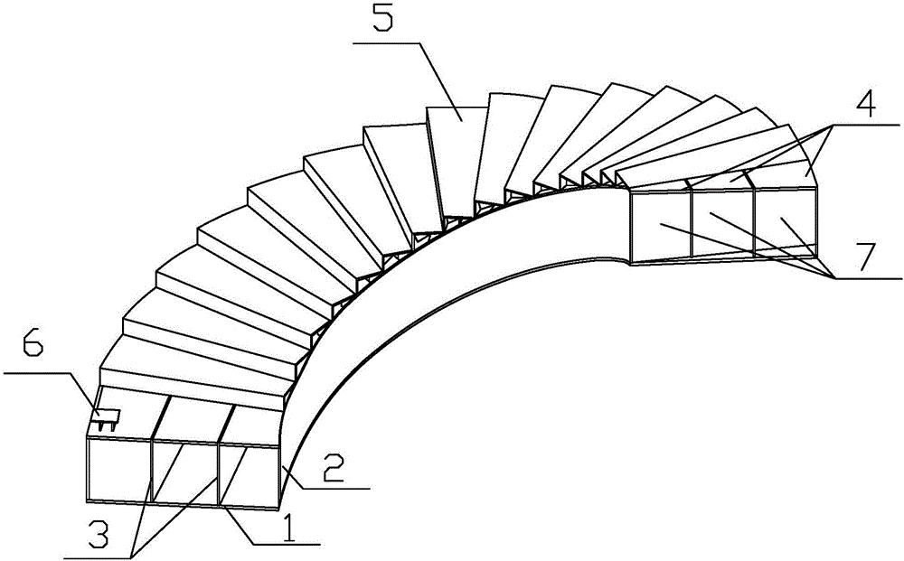 Solid-web large-section spiral stair box girder shaped like Chinese character ''mu'' and manufacturing method