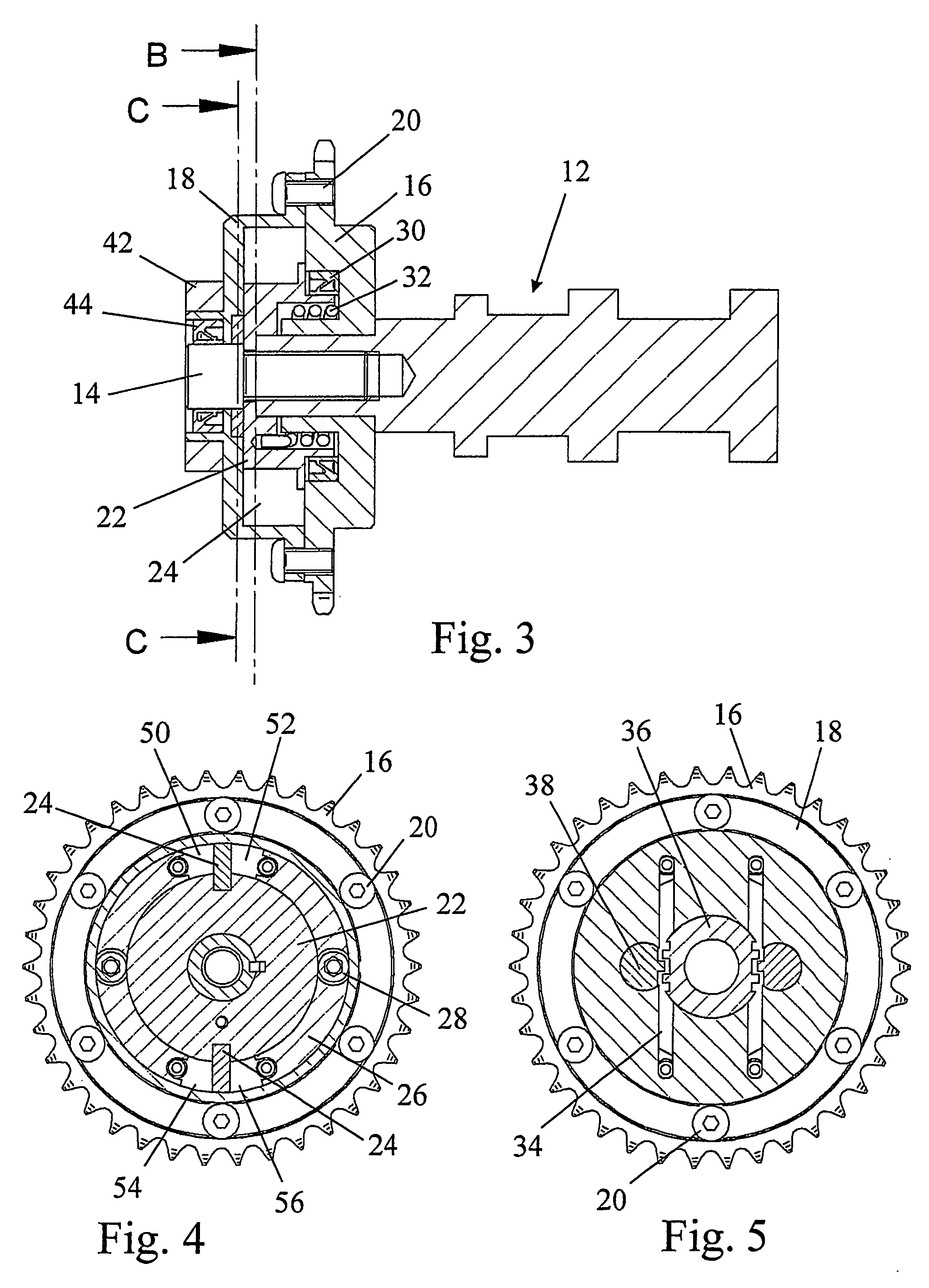 Camshaft phase shifting mechanism