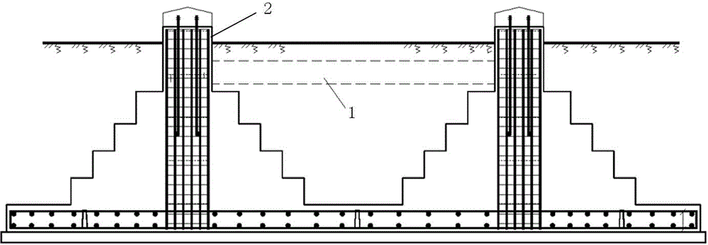 Method for erecting poles and towers of power transmission lines passing through coal gangue area