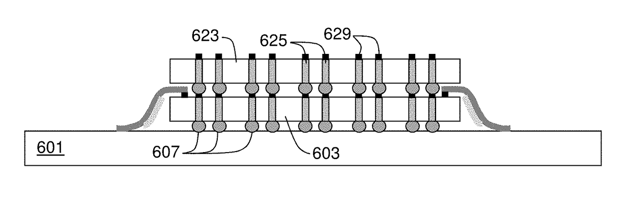 Three-dimensional hybrid packaging with through-silicon-vias and tape-automated-bonding