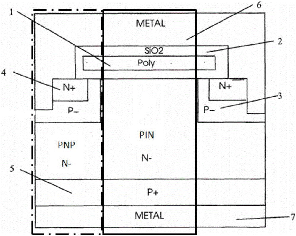 Low on-state loss insulated gate bipolar translator (IGBT) and manufacturing method thereof