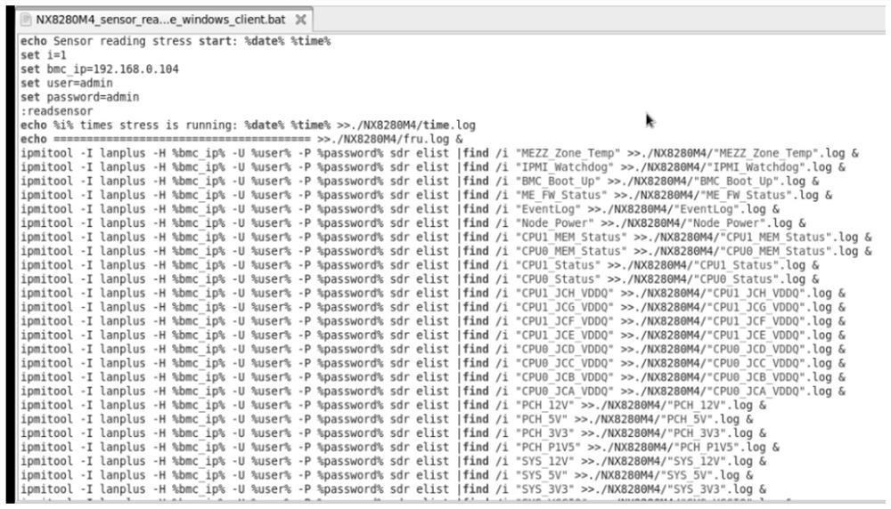 Method and system for bmc Sensor stress test script