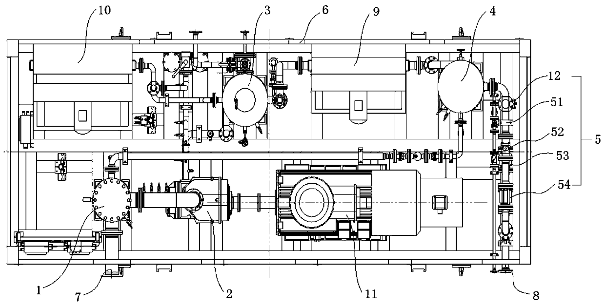 Gas collecting device of whole skid booster station