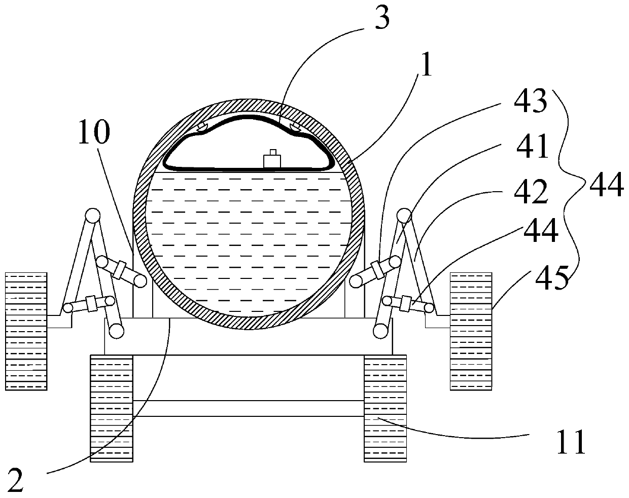 A telescopic rack type anti-tipping device and system for tank trucks