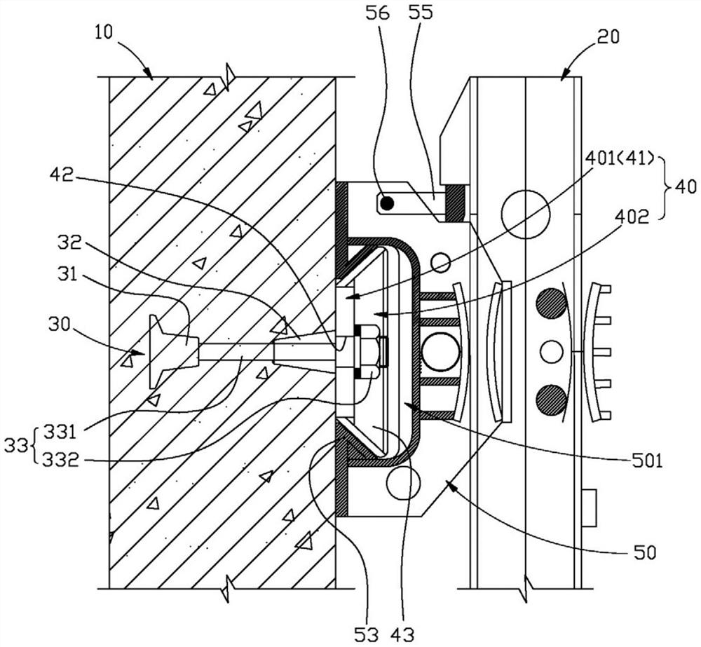 Split-removable climbing formwork wall-attaching device and its installation and correction construction method