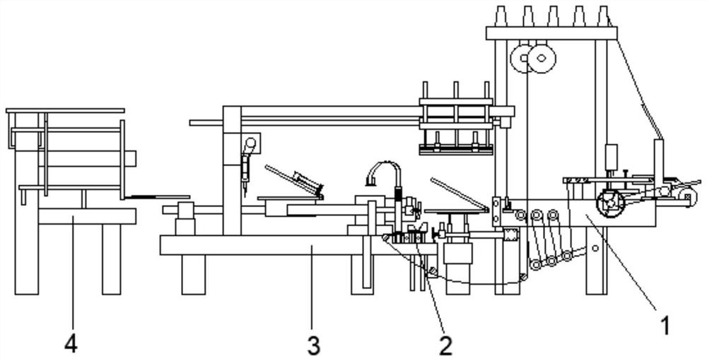 Full-automatic production line for canvas working gloves and production method of full-automatic production line