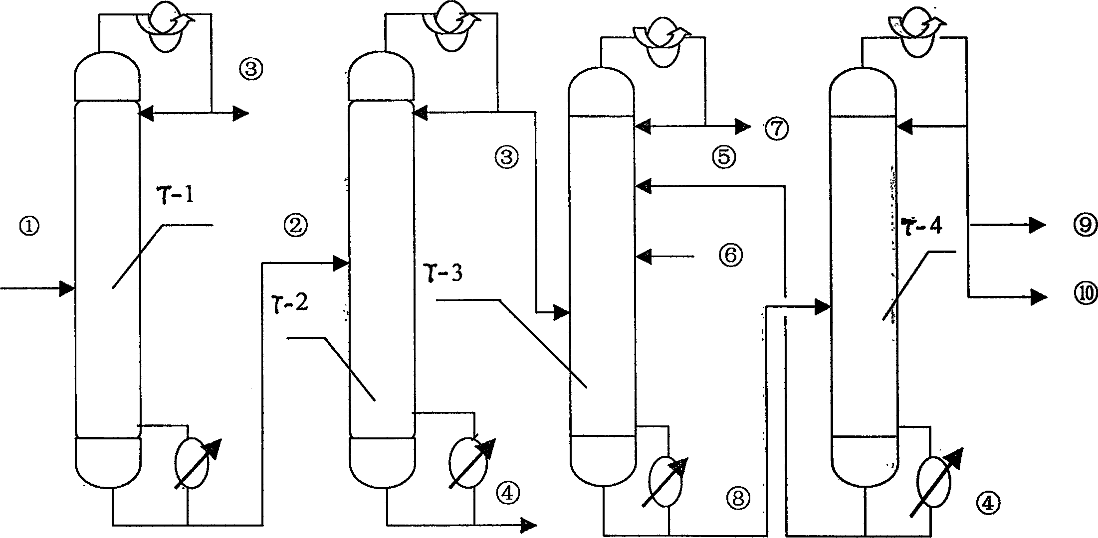 Method for distilling normal heptane and methyl - cyclohexane by using combination of rectification and compound extracted rectification