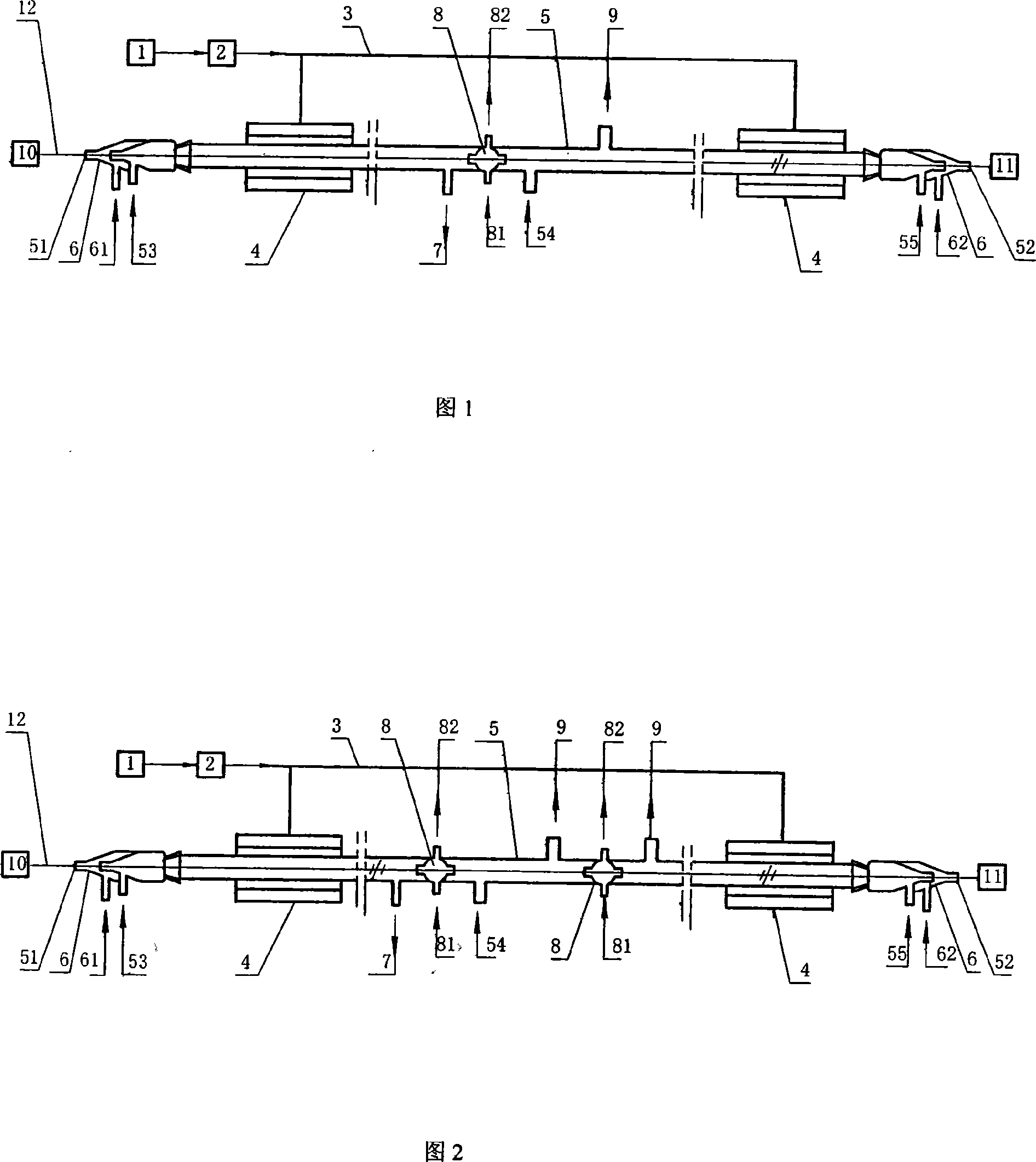 Method and device for realizing double-component coat on SiC fibre surface