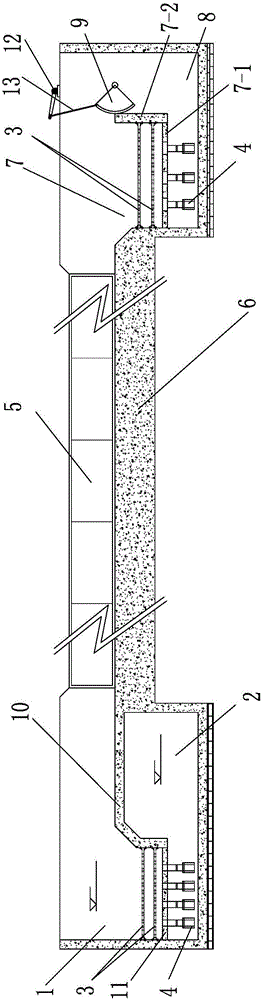 Tidal bore process simulation device based on frequency control of multiple water pumps