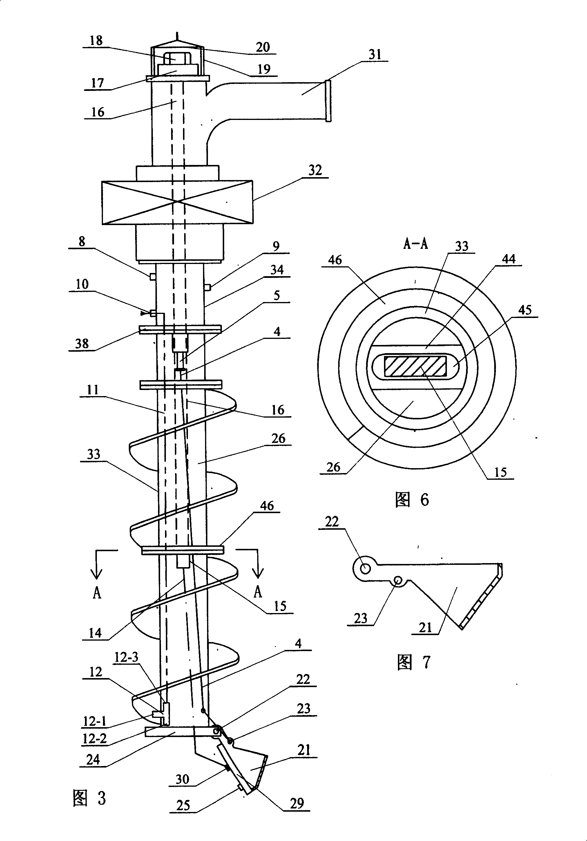 Piling method and piling device for borehole pump pouring large flow concrete ring pile