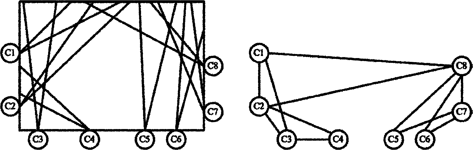 Multi-camera system calibrating method based on optical imaging test head and visual graph structure