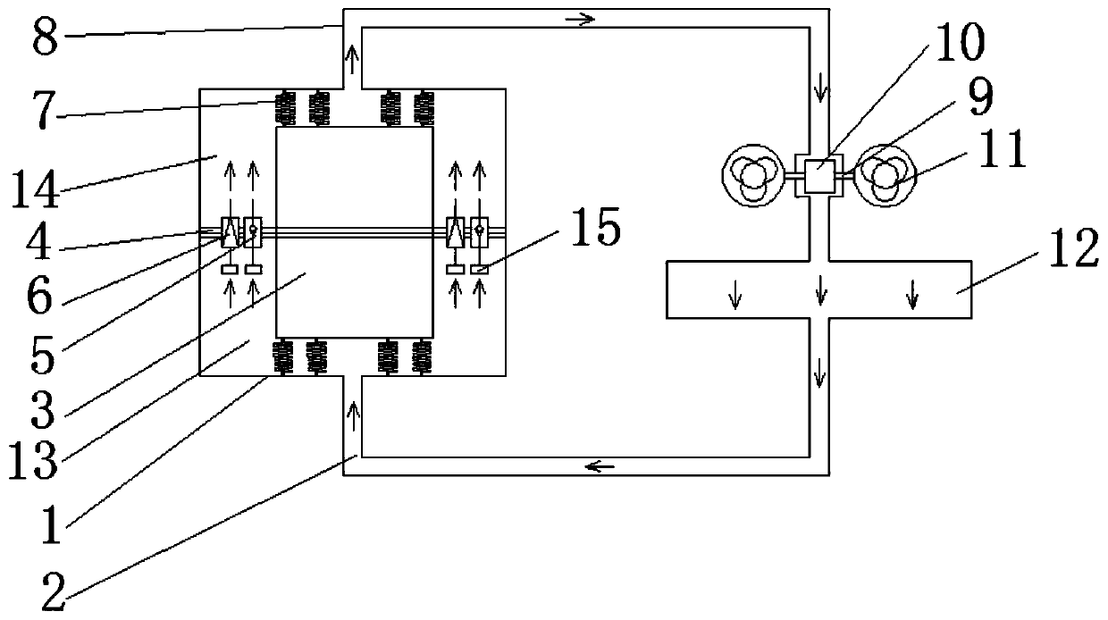 New energy automobile battery damping and cooling device and battery temperature adjusting device