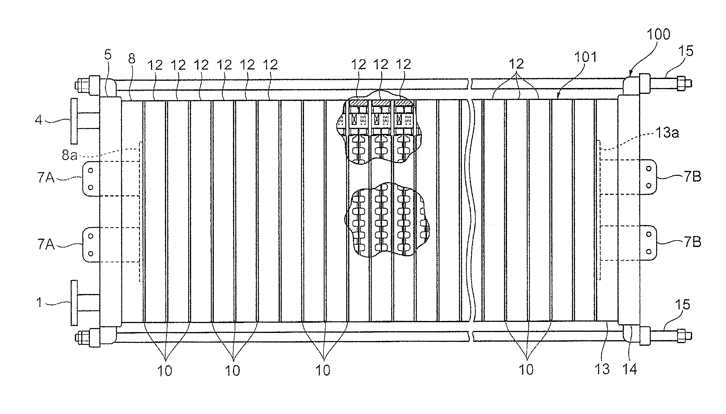 Bipolar alkaline water electrolysis unit and electrolytic cell