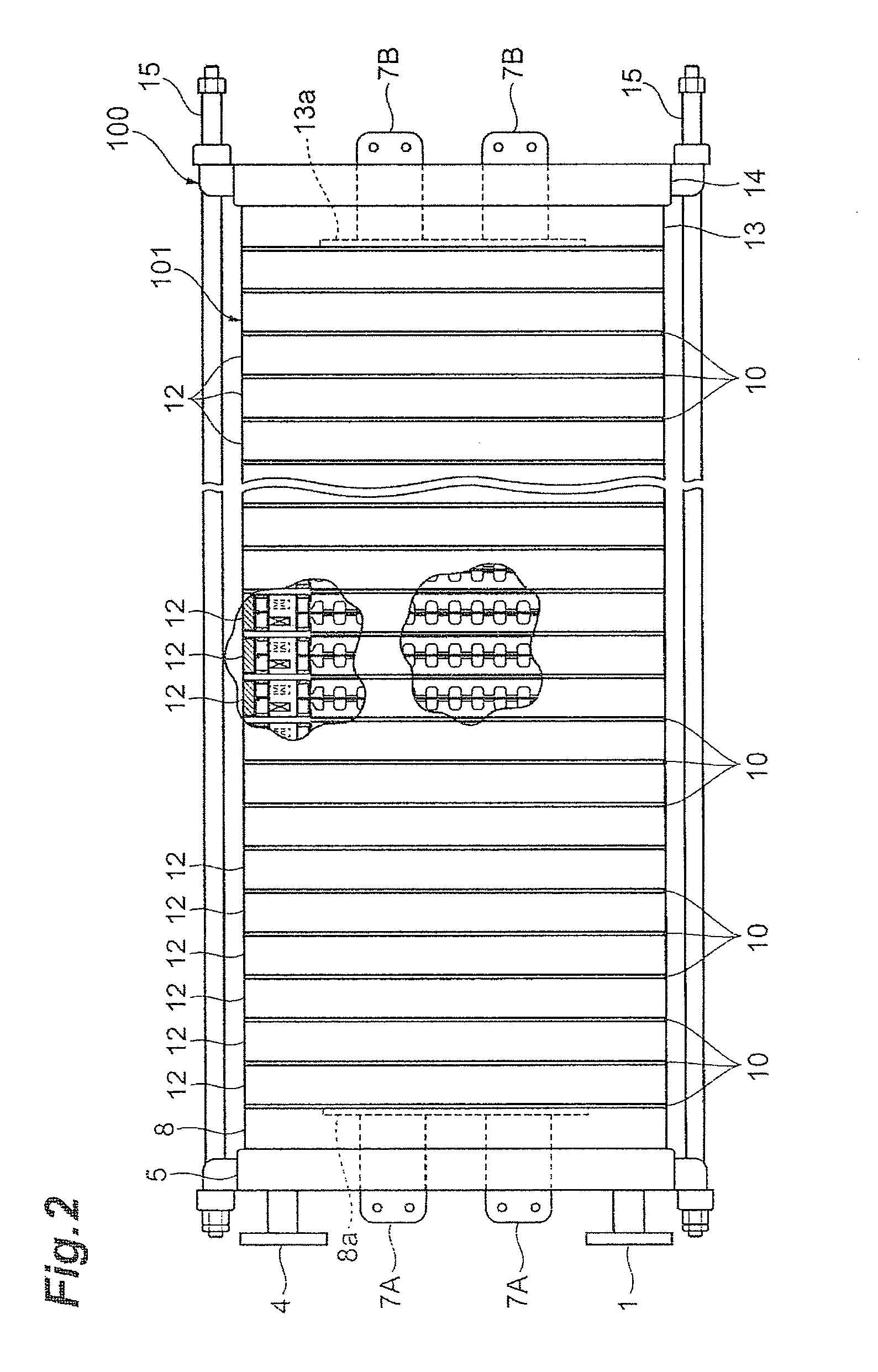 Bipolar alkaline water electrolysis unit and electrolytic cell