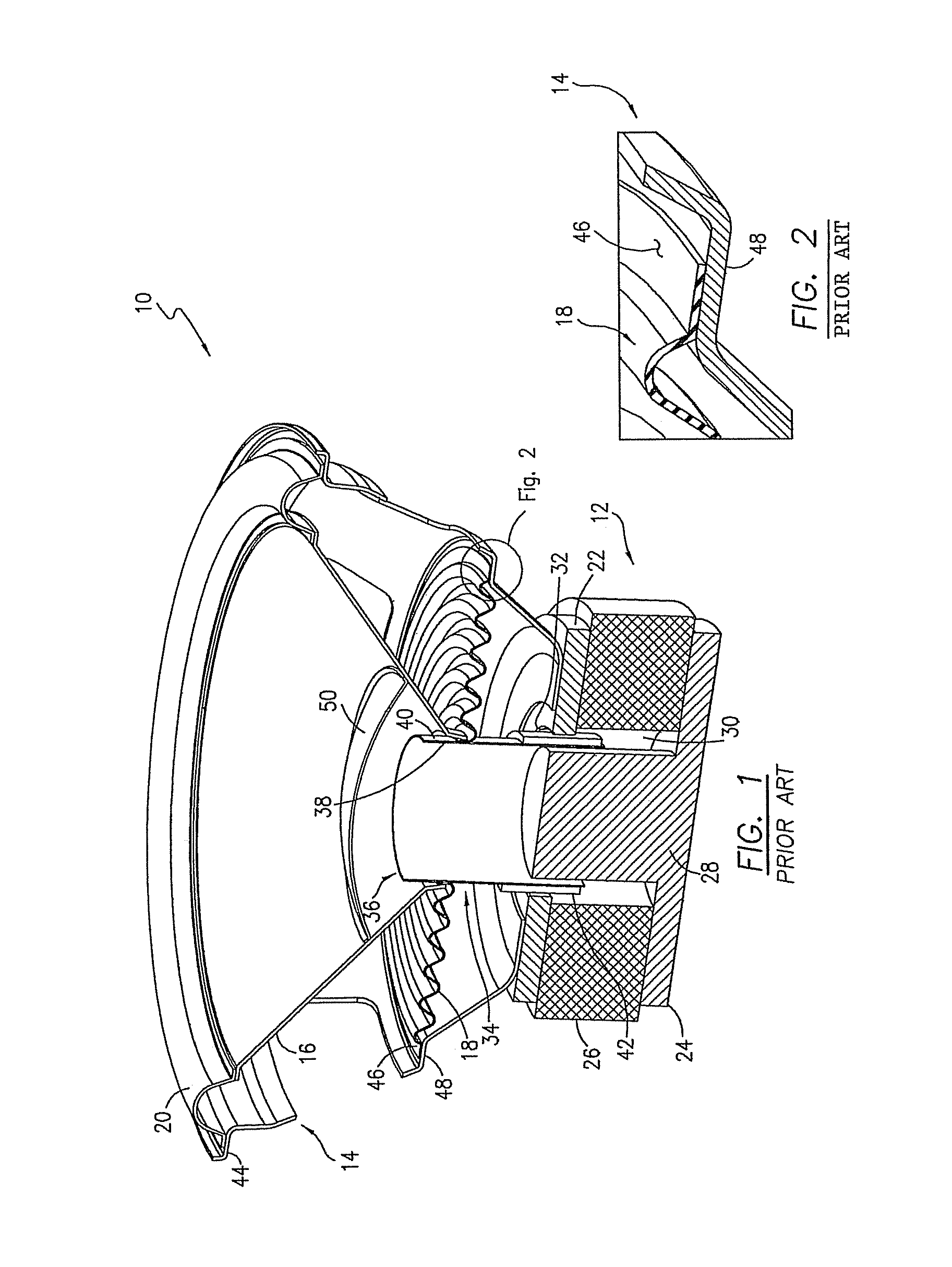 Loudspeaker with integrated spider standoff ring