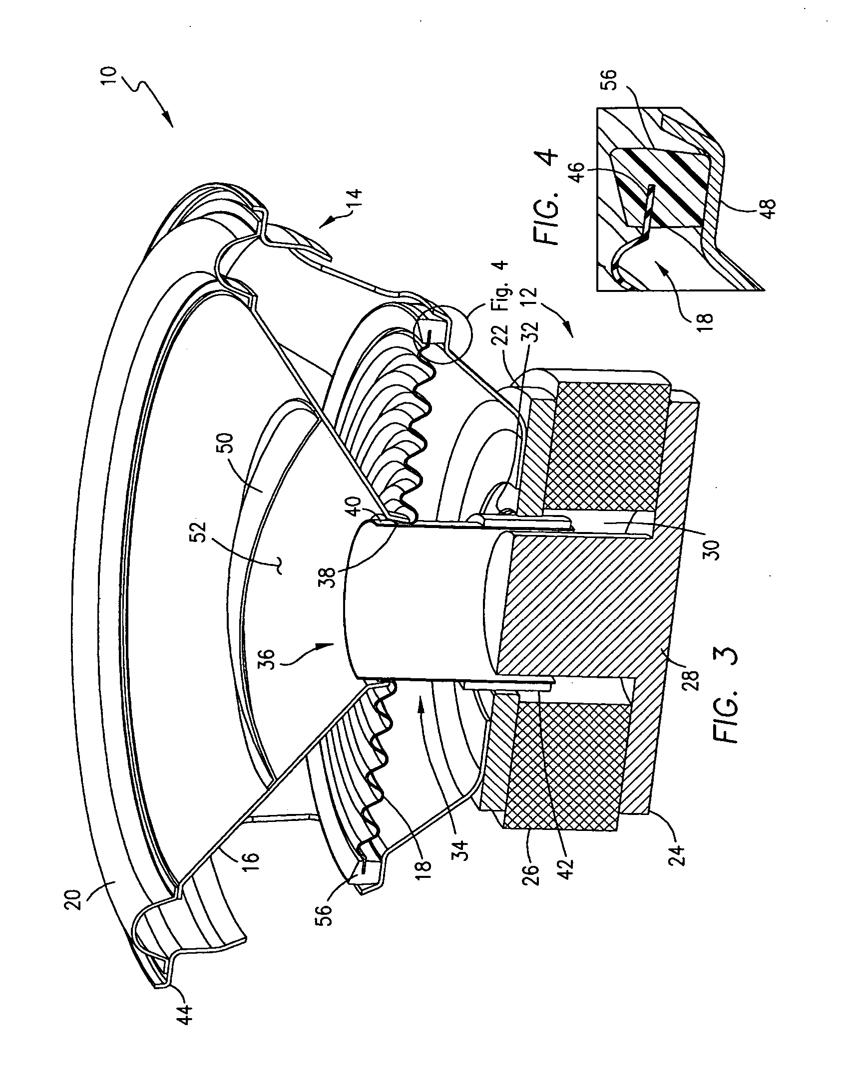 Loudspeaker with integrated spider standoff ring