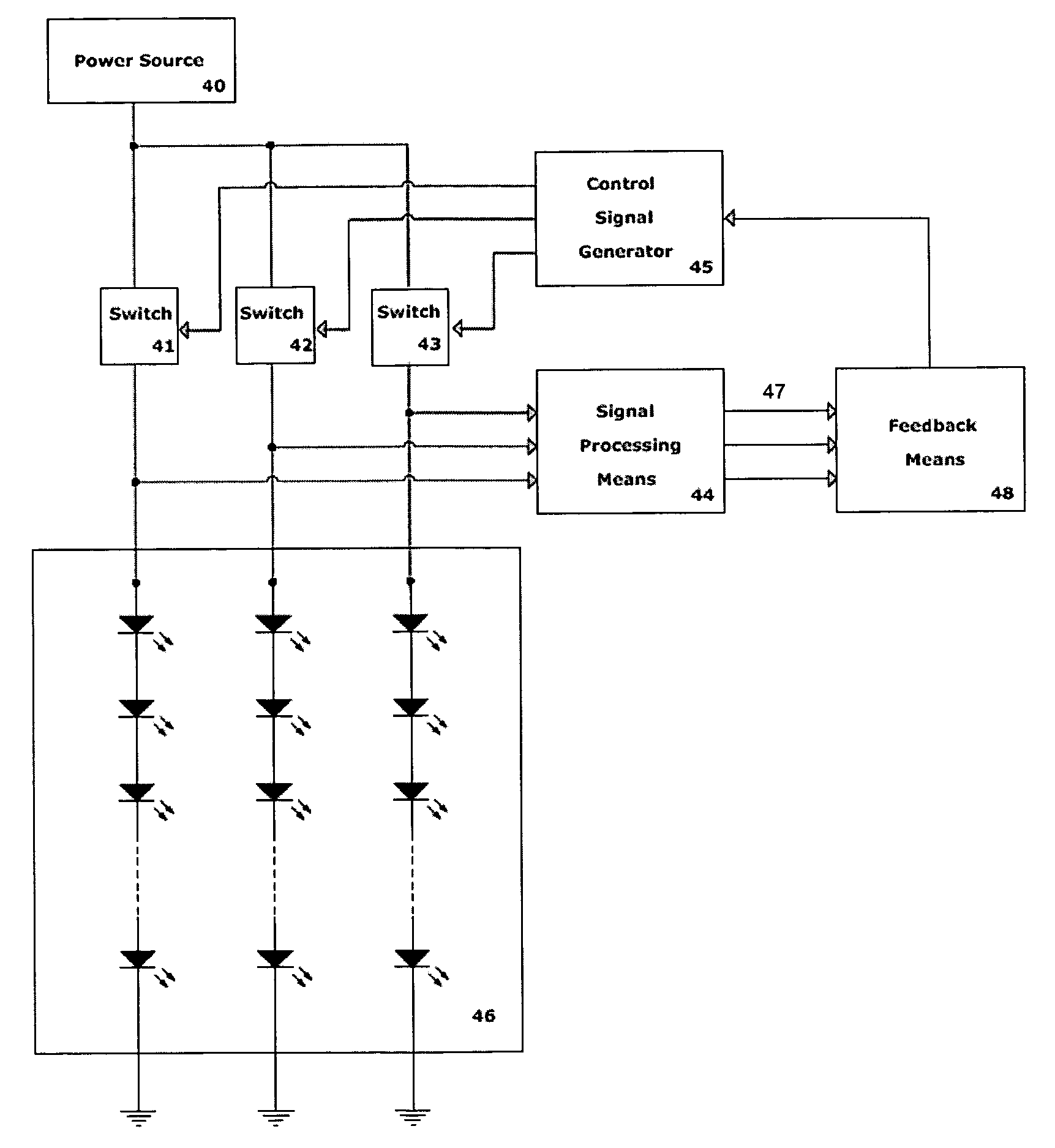 Lighting system including photonic emission and detection using light-emitting elements