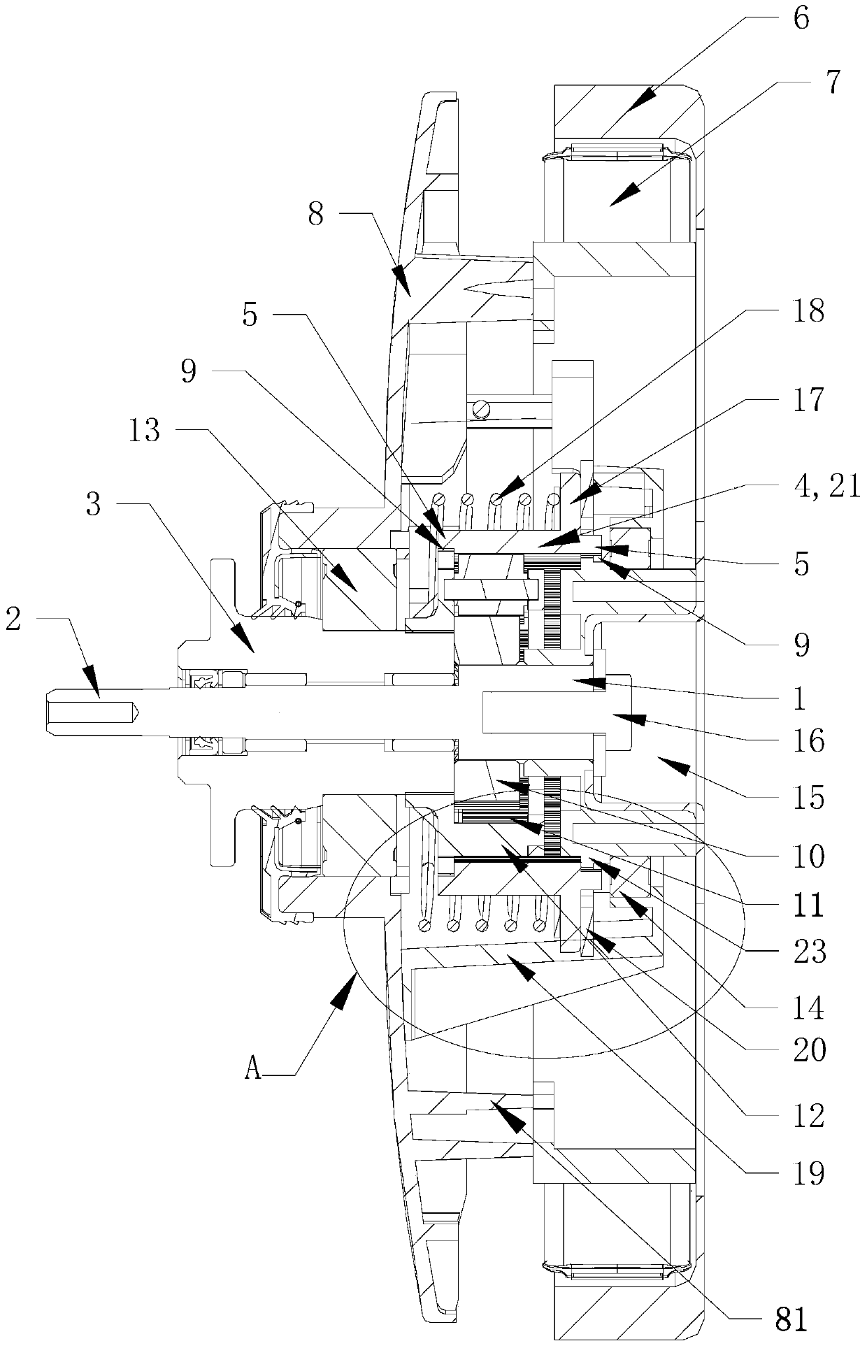 A washing machine deceleration clutch and washing machine