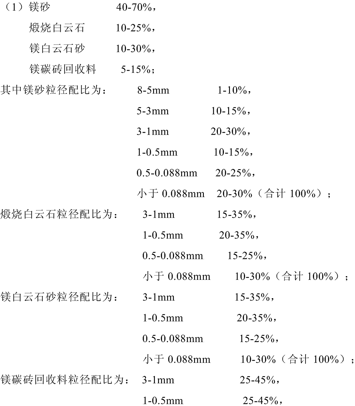 Dry material for continuous casting tundish working lining and preparation method of dry material