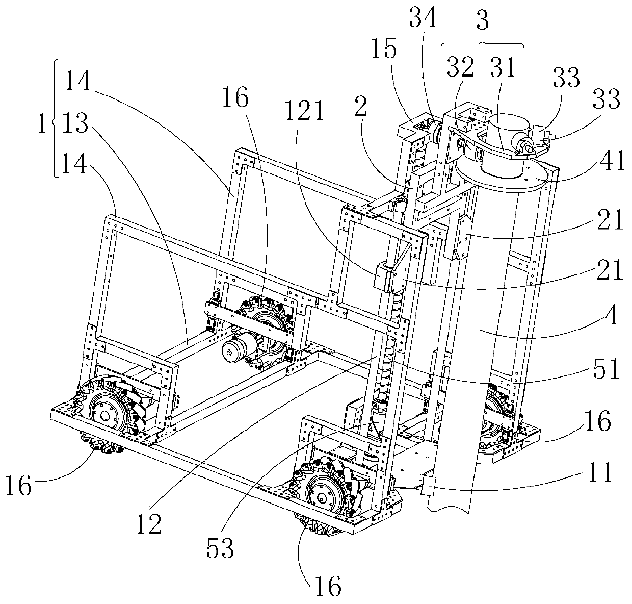 Column holding type step-up robot