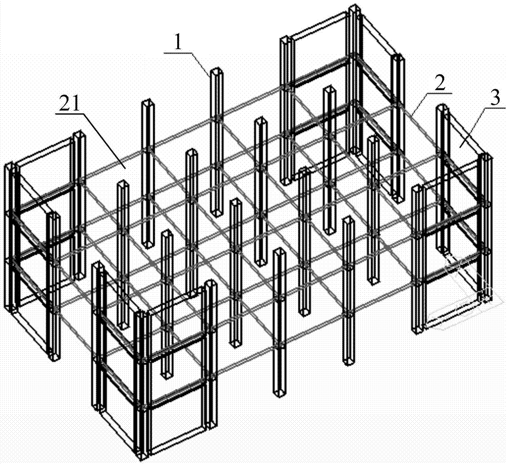 Prefabricated light steel concrete slab-column structure and its construction method