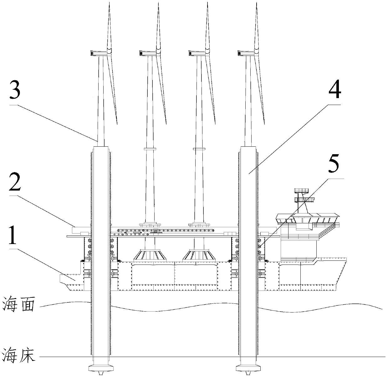 Self-propelled and self-elevating wind power transportation and installation ship and installing method of wind turbine units