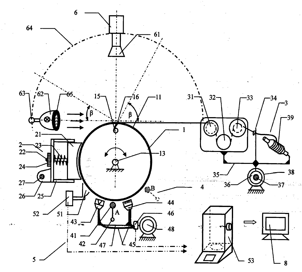 Measuring device and method for apparent fluffing and balling as well as abrasion loss of yarn