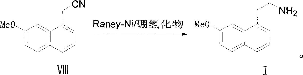 Method for preparing 2-(7-methoxy-1-naphthyl) ethylamine industrially