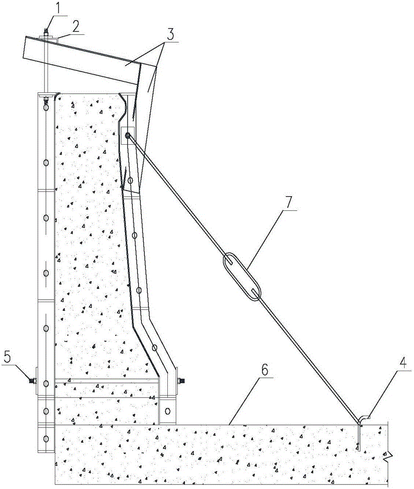 L-shaped supporting frame for mounting bridge anticollision guardrail formwork