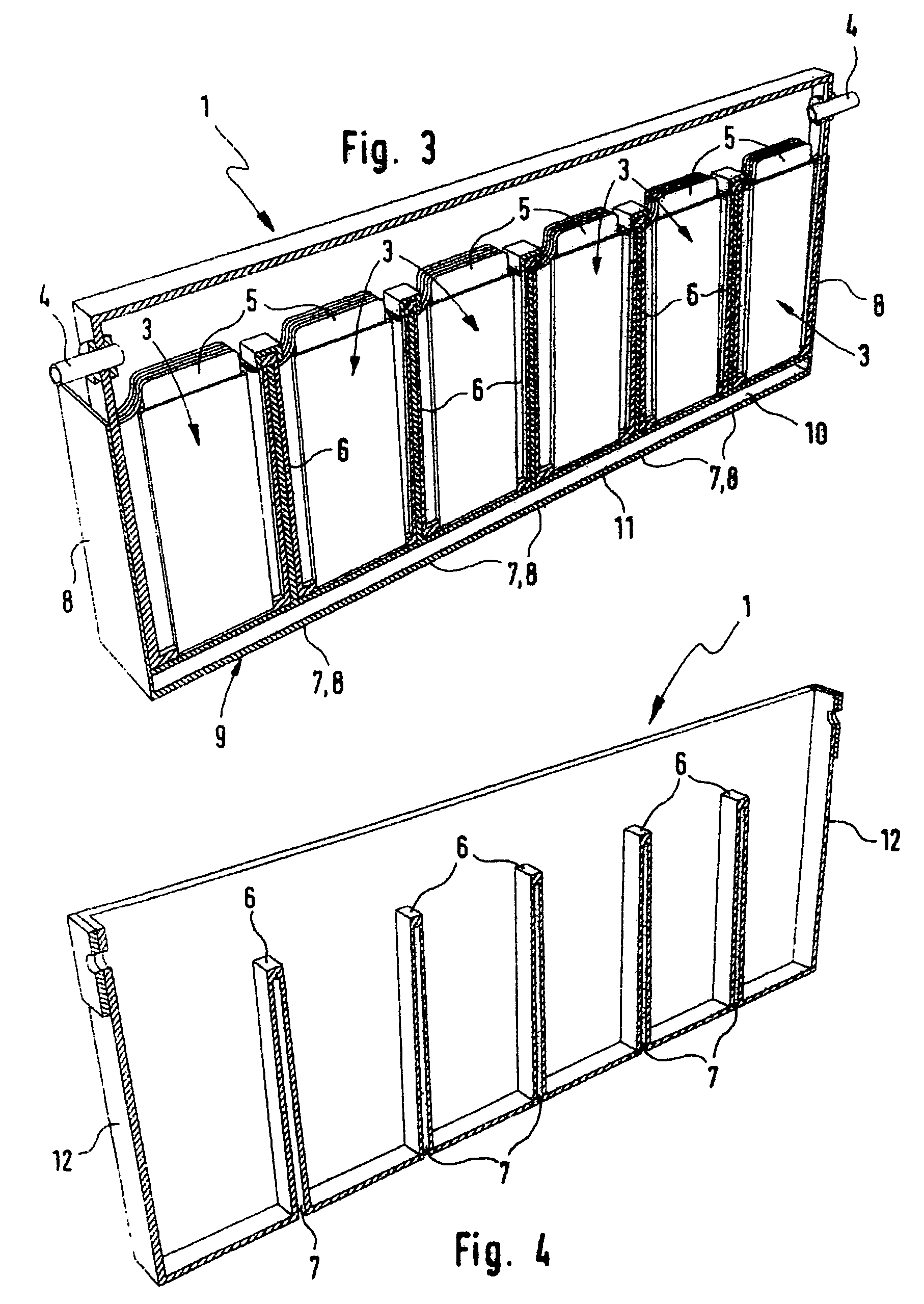 Prismatic battery made of multiple individual cells