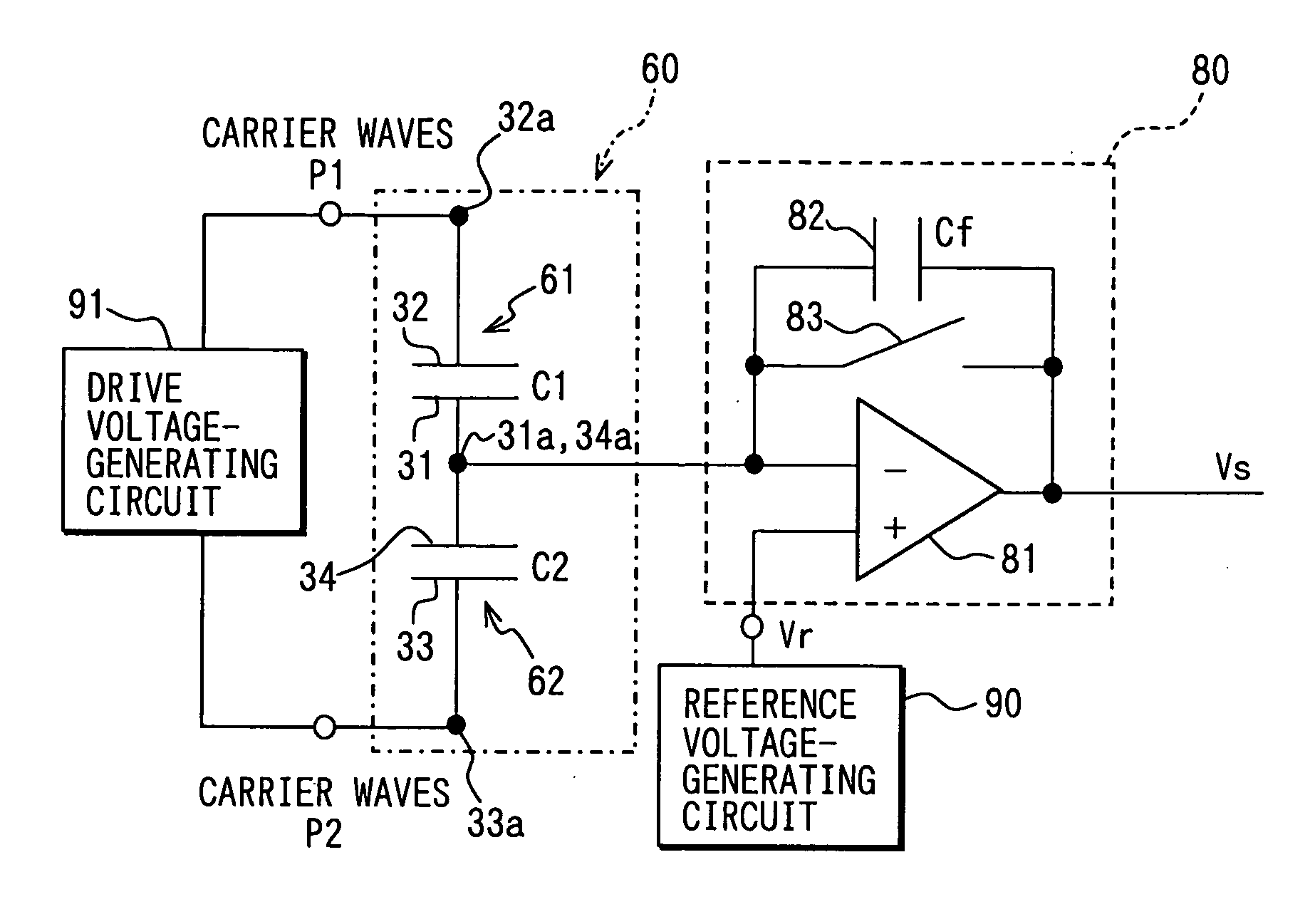 Capacitance type physical quantity detector