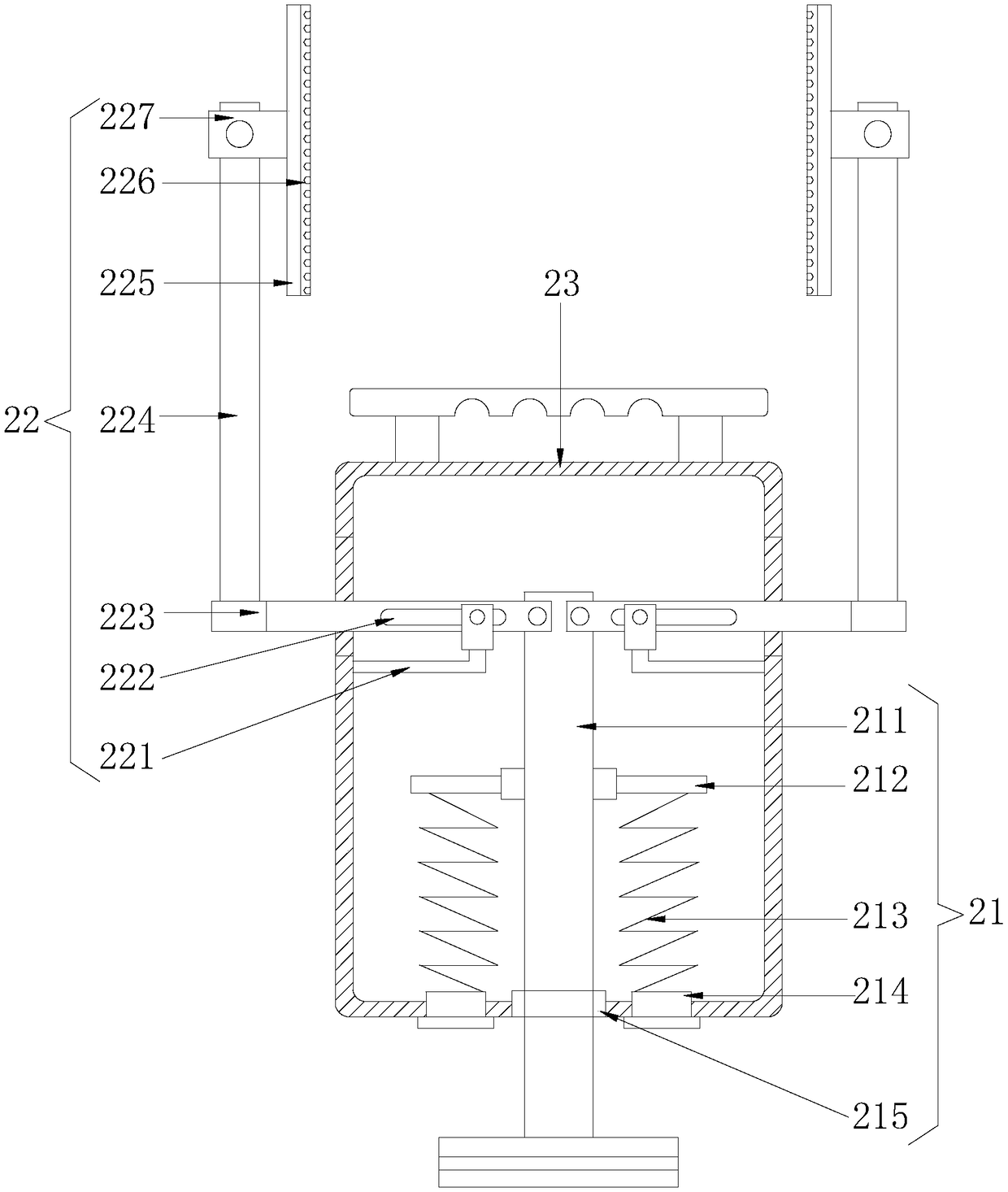 Strength-saving lifting and drawing device capable of spreading palm force-bearing points for plastic shopping bag