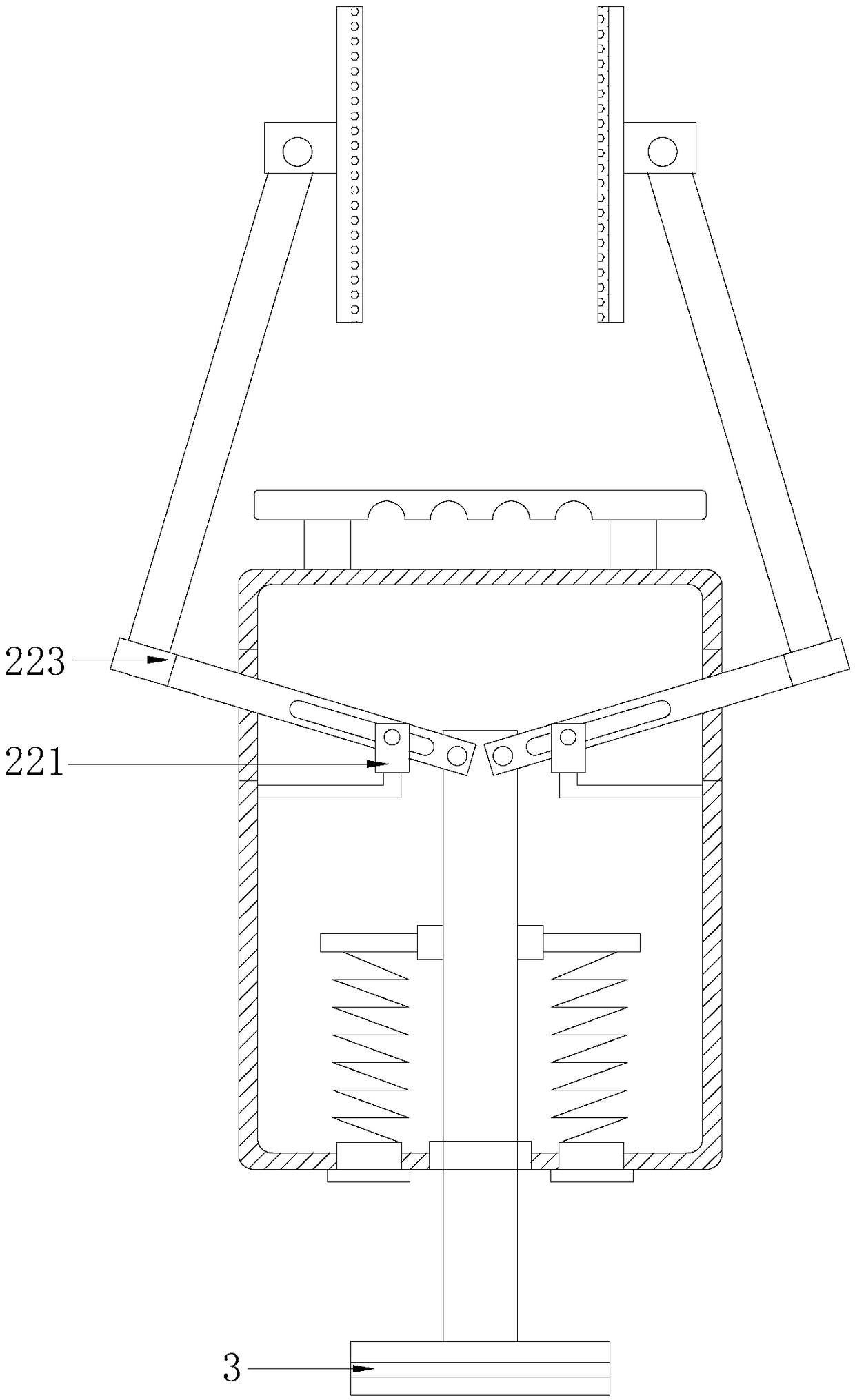 Strength-saving lifting and drawing device capable of spreading palm force-bearing points for plastic shopping bag