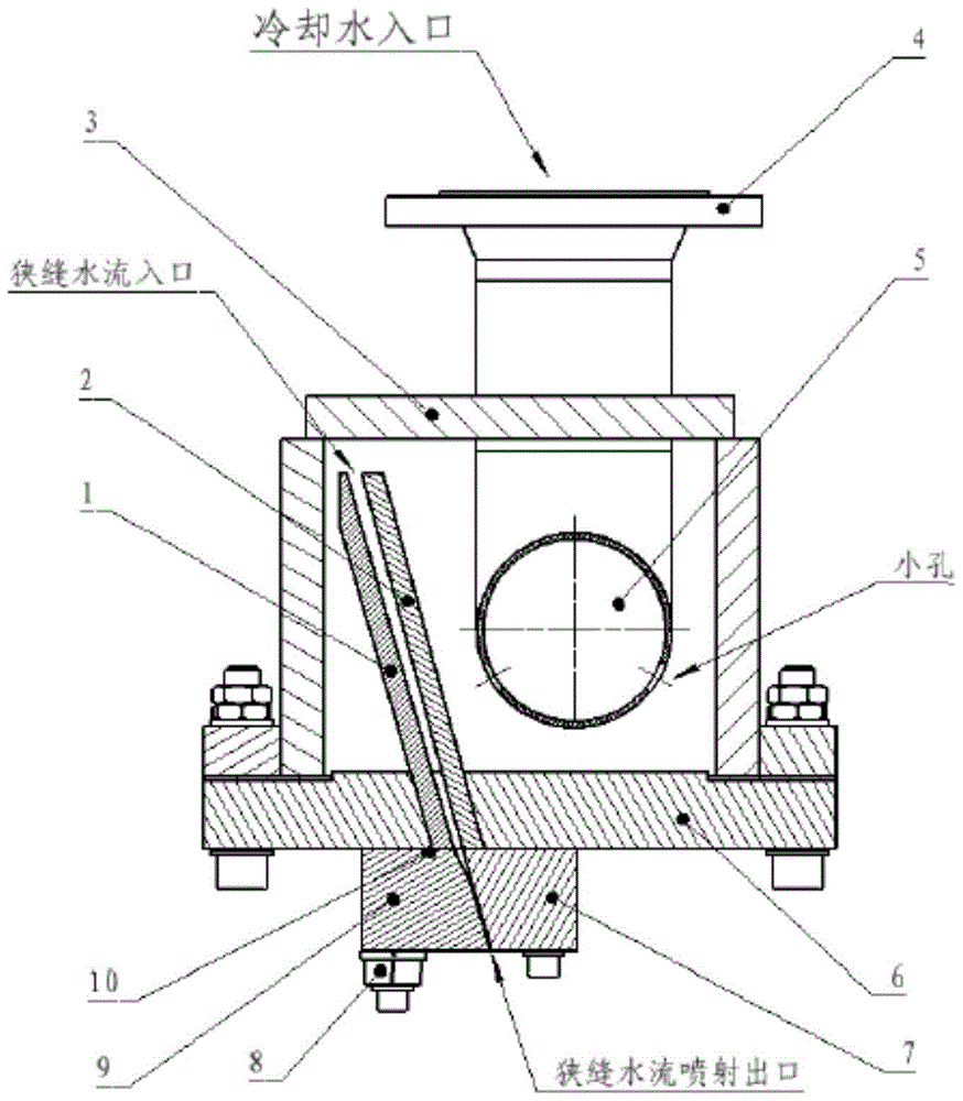 A cooling device that generates a flat jet stream