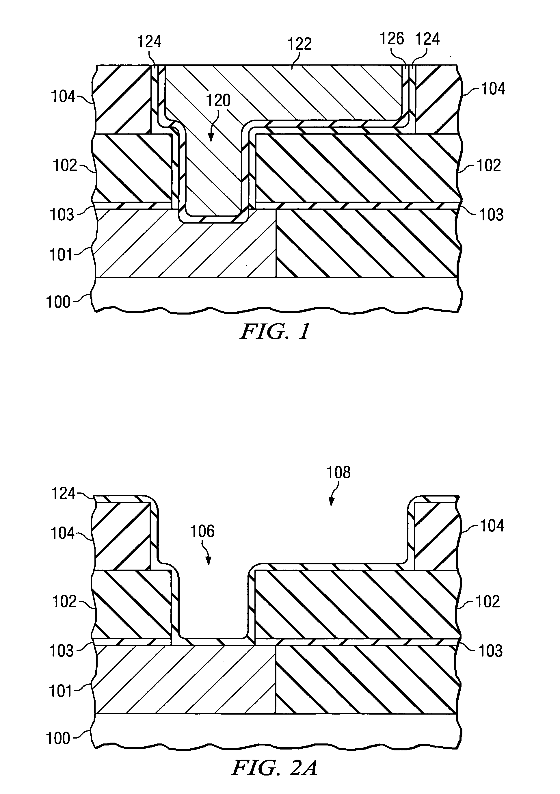 Dual damascene diffusion barrier/liner process with selective via-to-trench-bottom recess