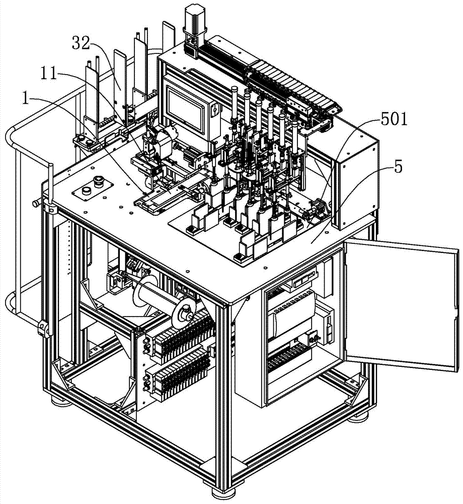 Hang tag automatic stringing machine