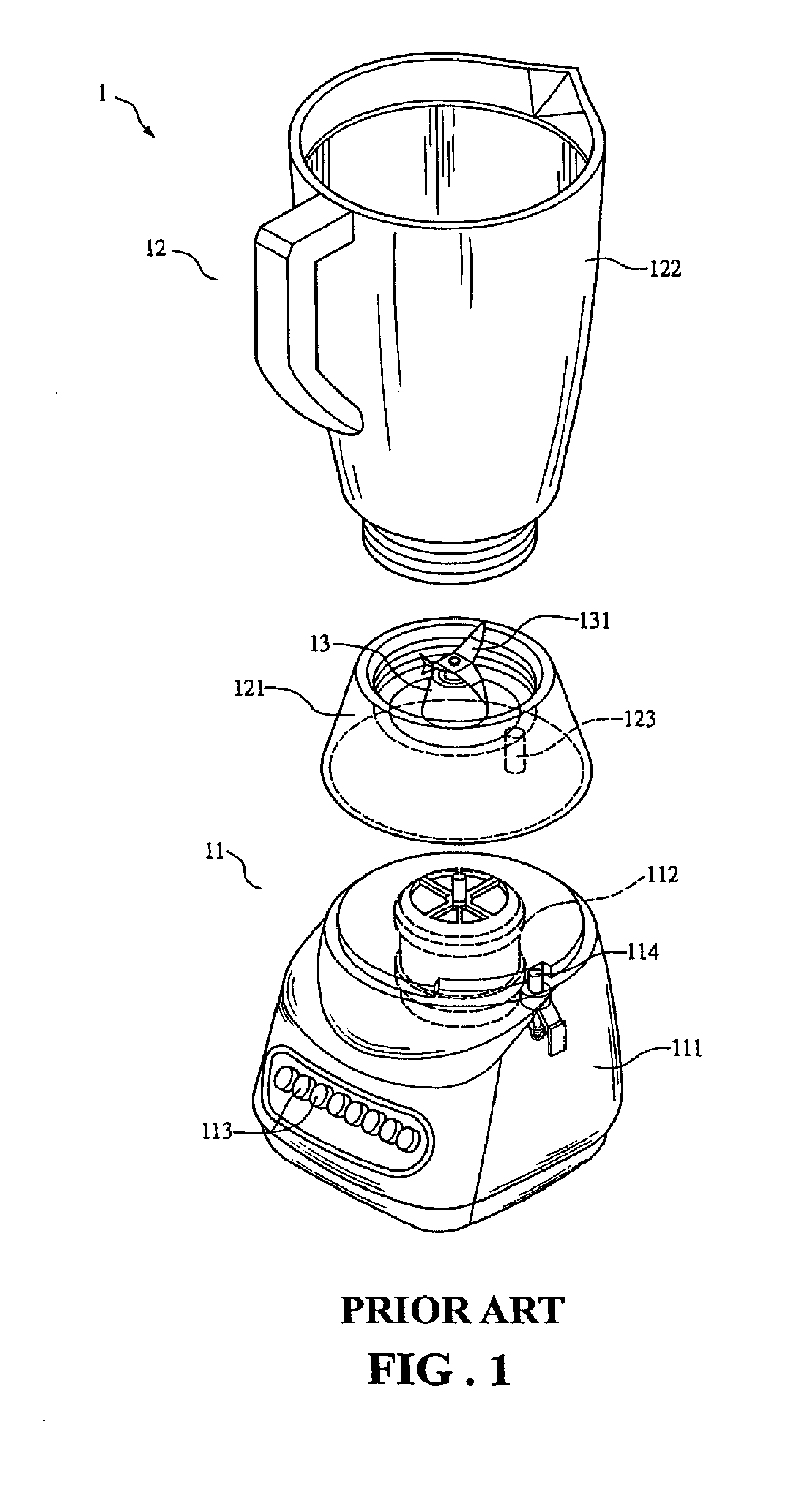 Safety device for blender