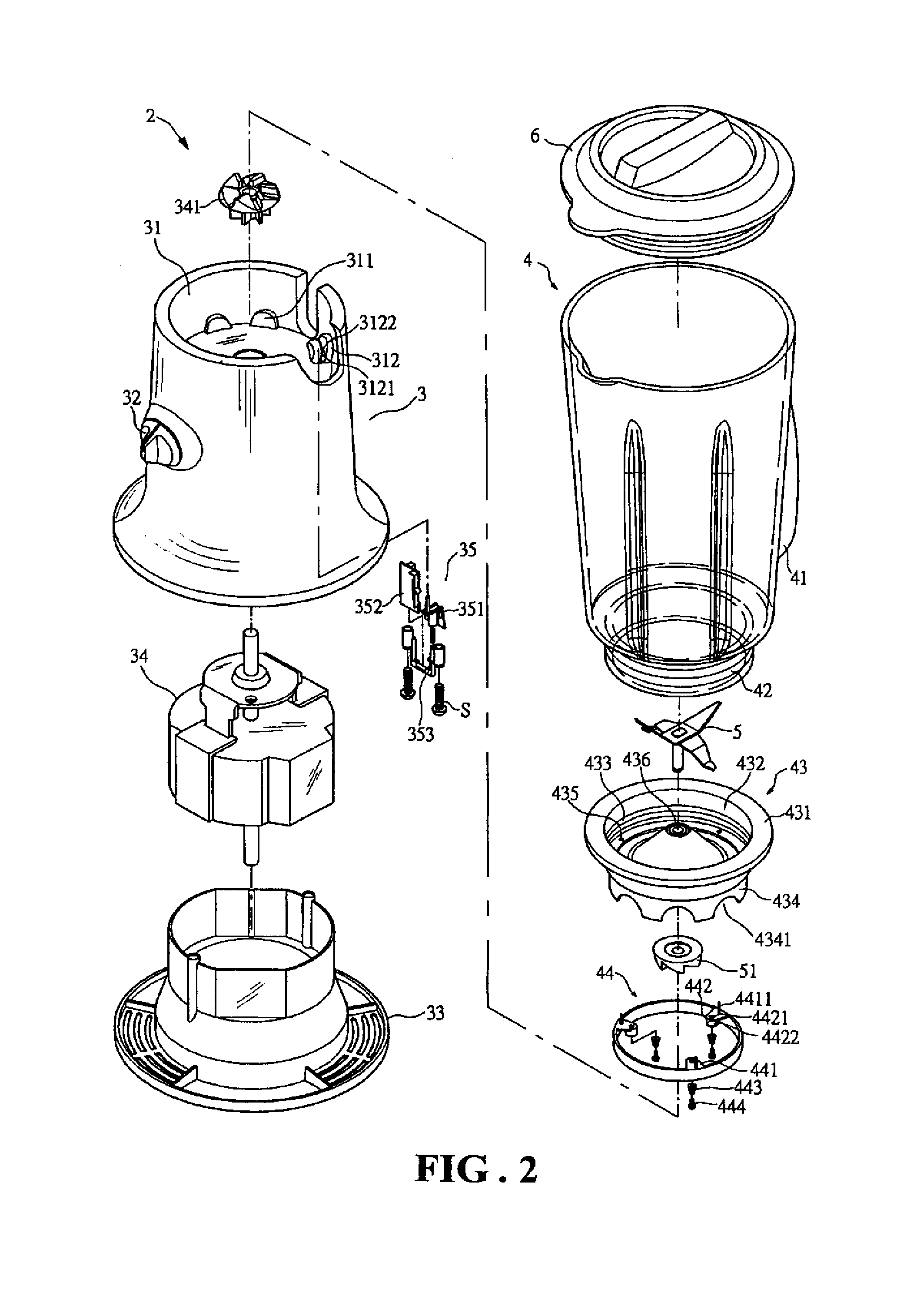 Safety device for blender