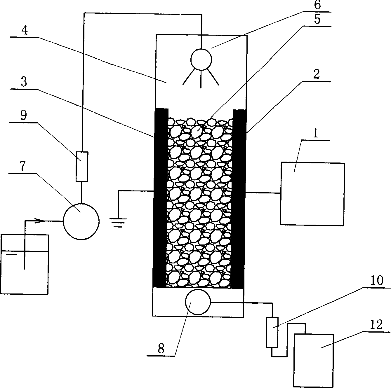 Method for removing difficultly degradable organic substance from packed bed in high voltage pulse electric field