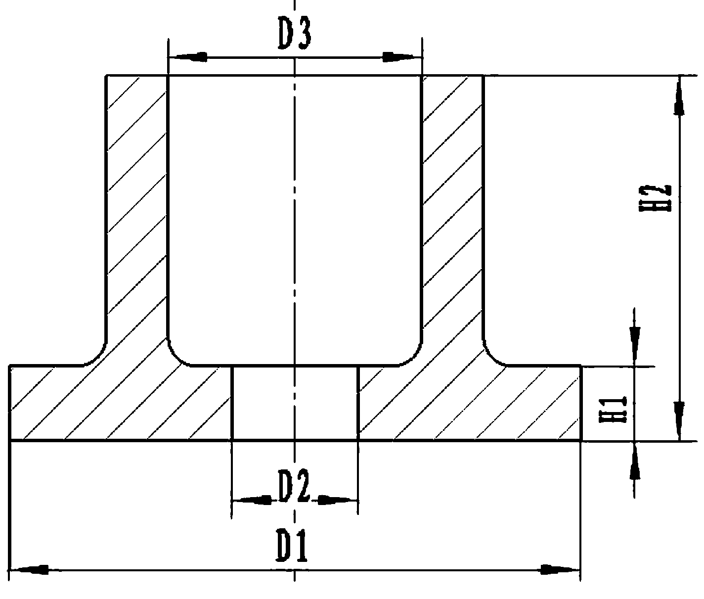 Extrusion moulding method for parts with inner flanges and outer flanges and extrusion mould