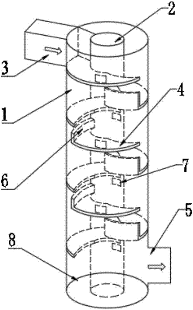 Turbofan shaped graded drop type vertical shaft