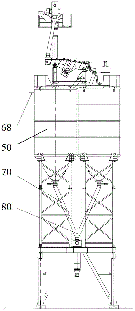 Sand drying storage system, operation method thereof and dry and mixed mortar batching plant