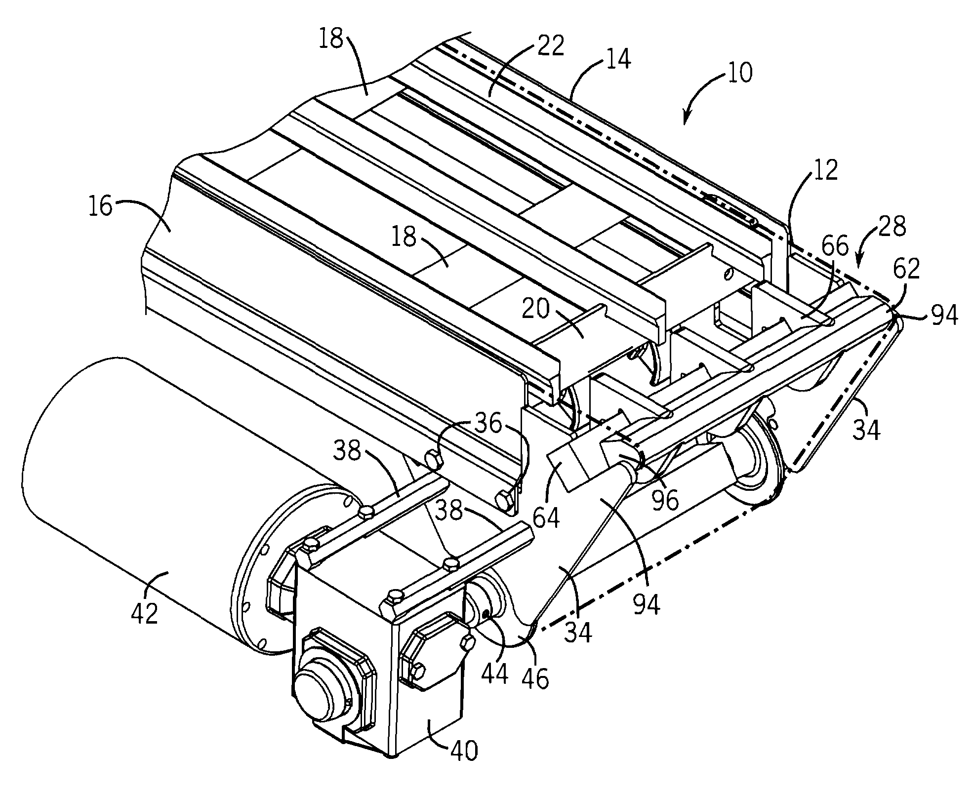 Sanitary conveyor transfer tail assembly