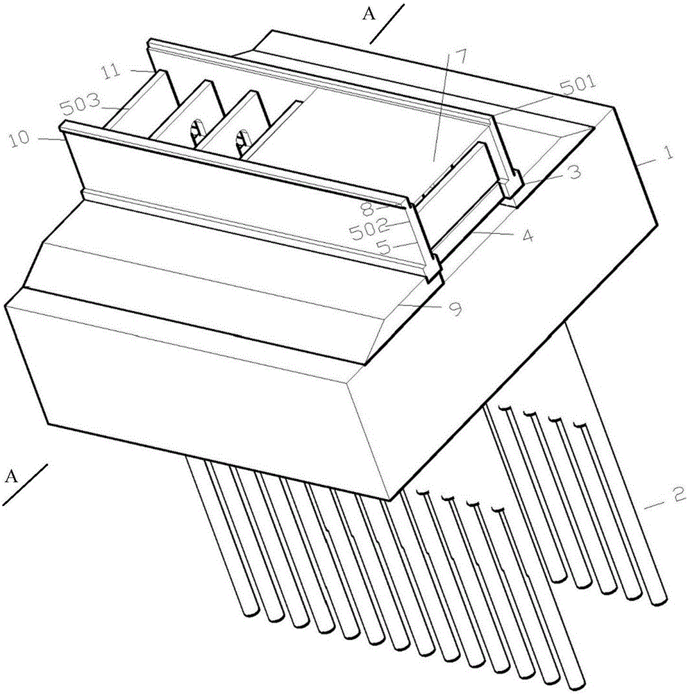 Anti-seepage seawall with pile foundation framework rib plate structures