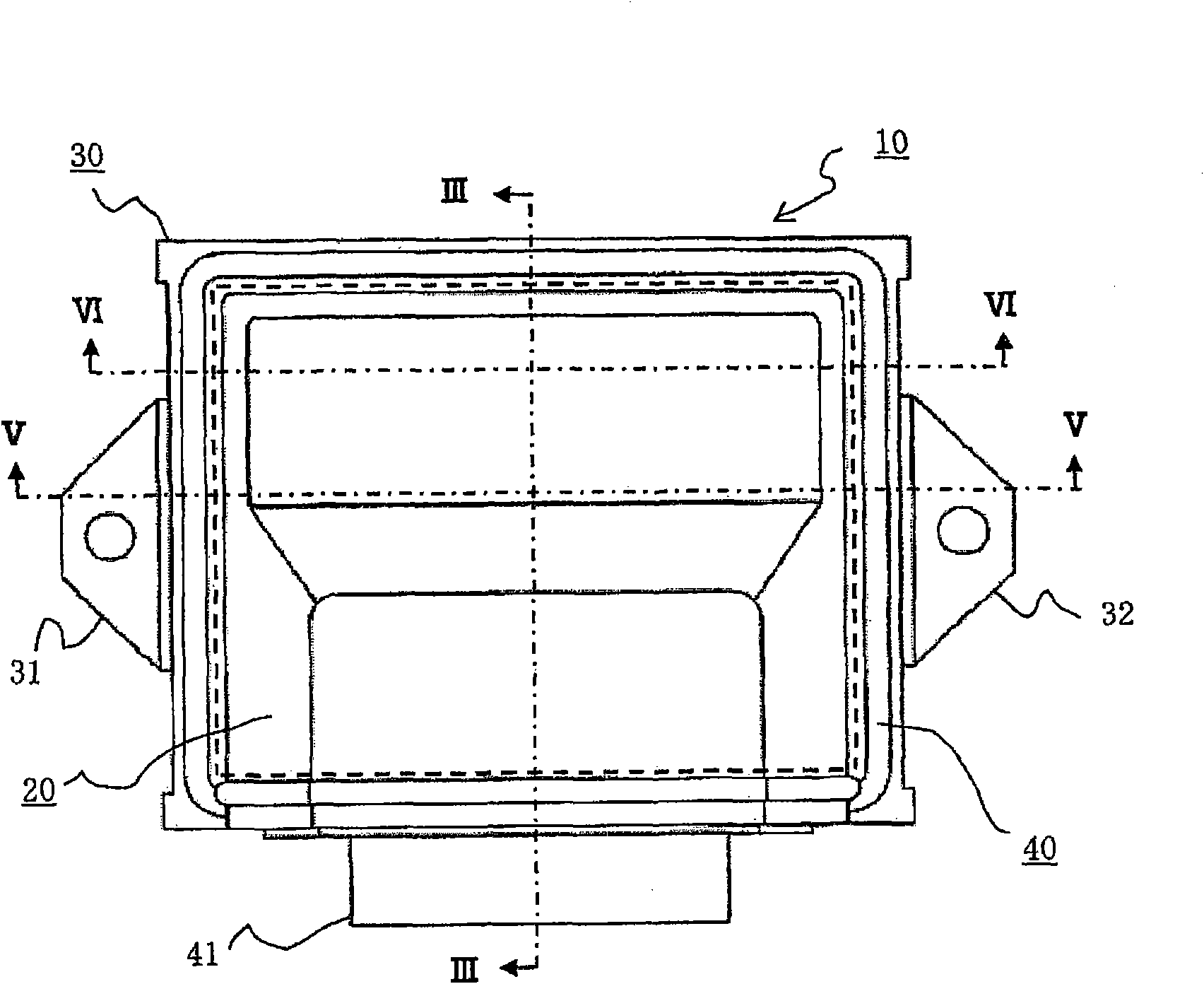 Board housing case for vehicle-mounted electronic device