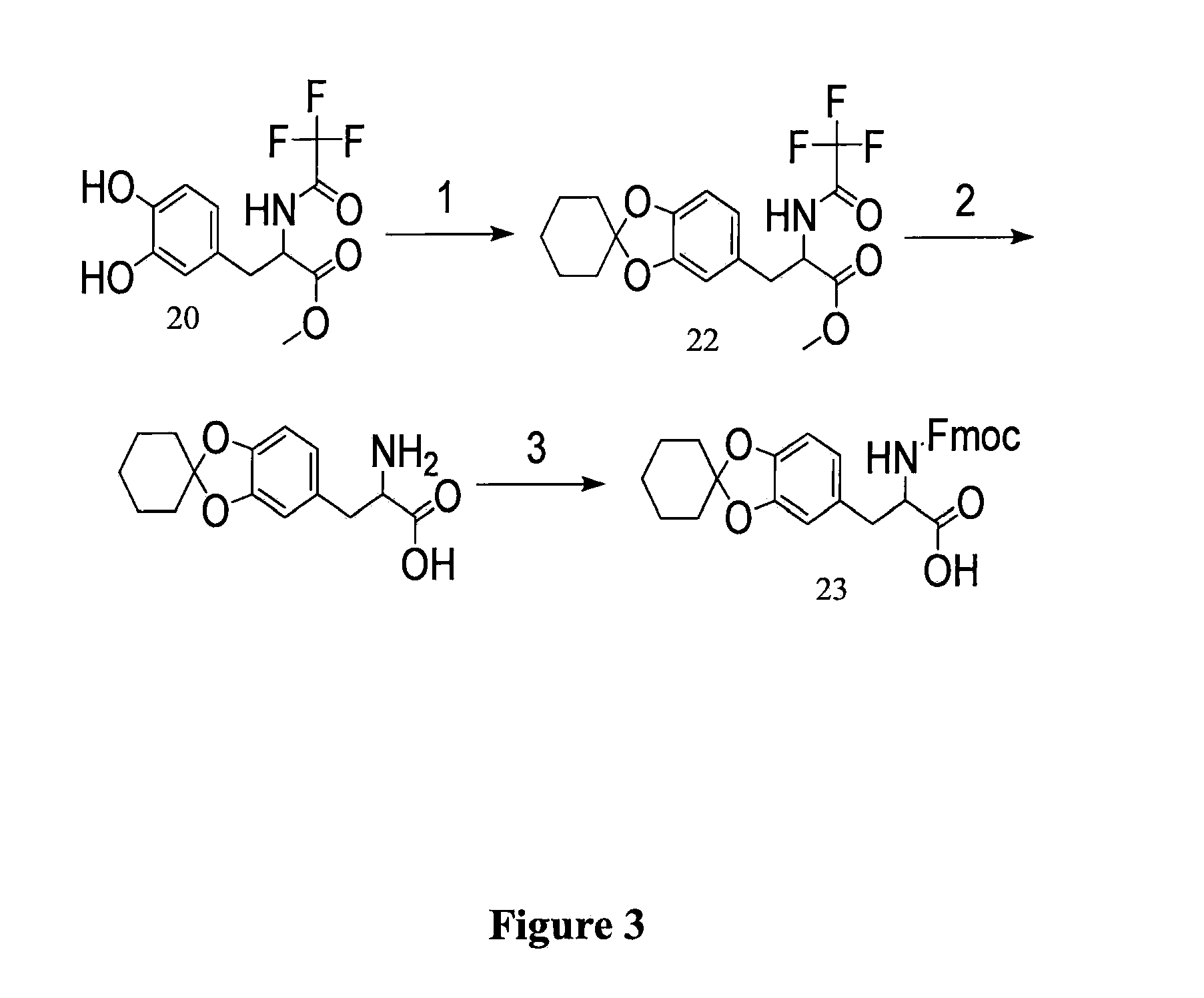 Method of Synthesizing Acetonide-Protected Catechol-Containing Compounds and Intermediates Produced Therein