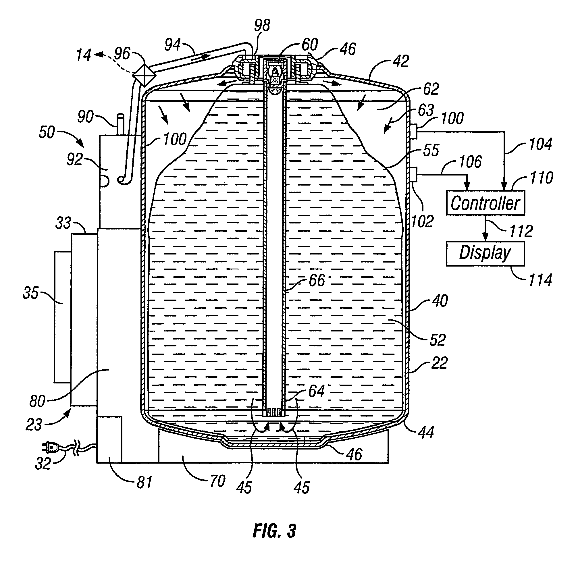 Beer dispensing system with gas pressure reservoir