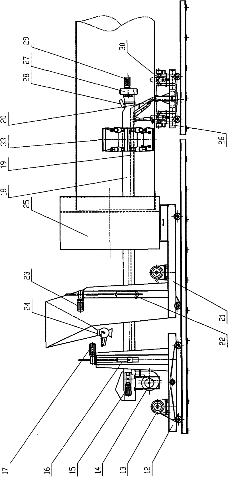 Automatic shot blasting steel shot recovering device in steel pipe