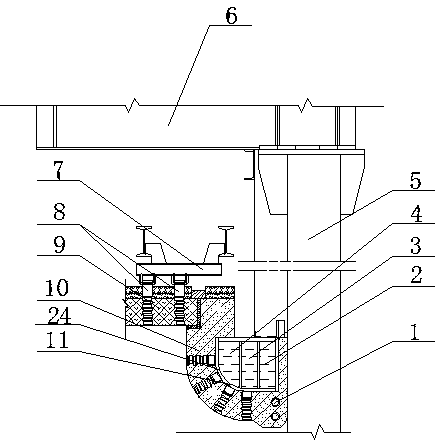 Furnace end beam structure for steel rolling heating furnace