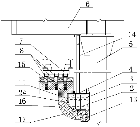 Furnace end beam structure for steel rolling heating furnace